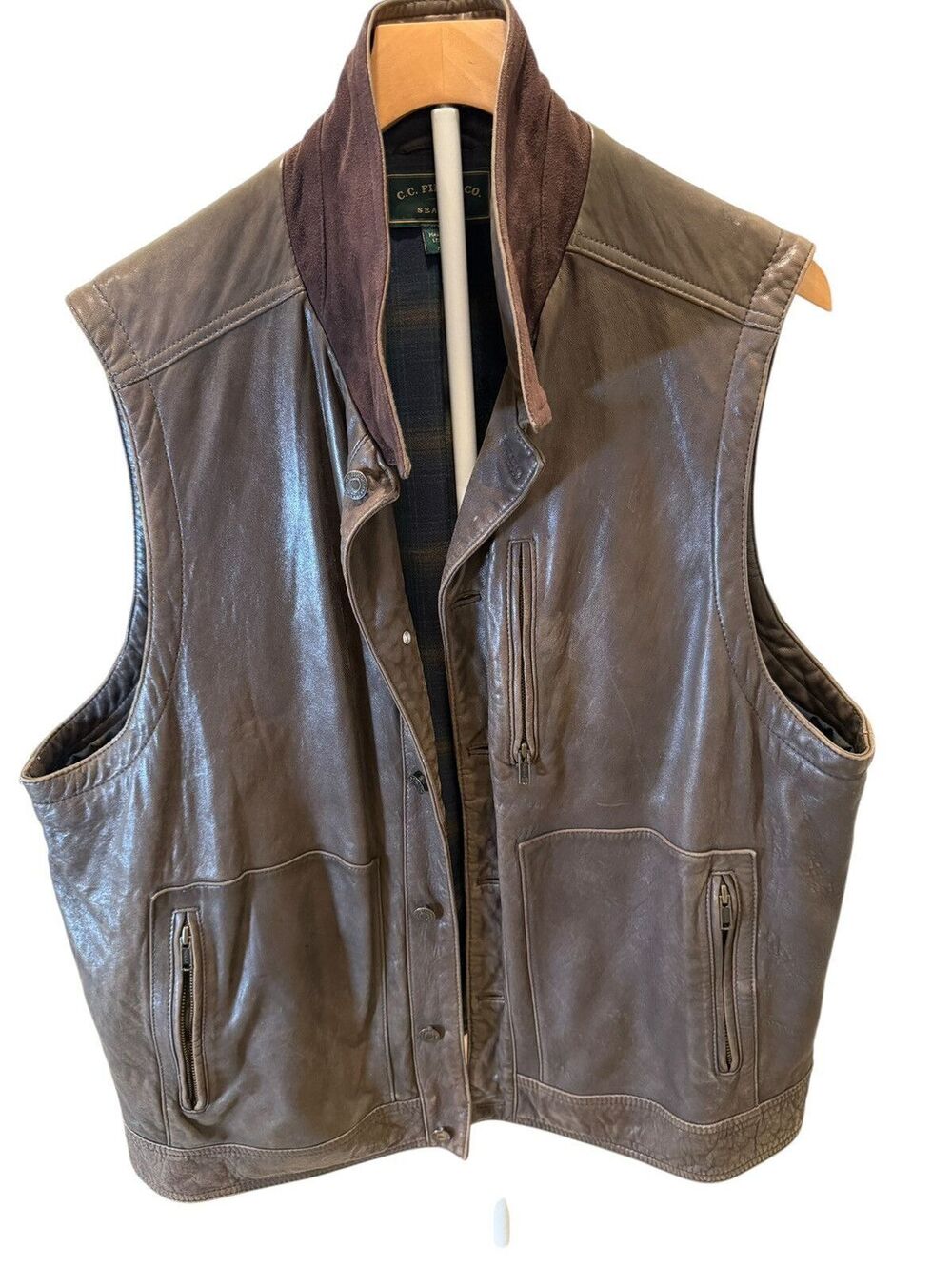 Filson XL Leather Vest